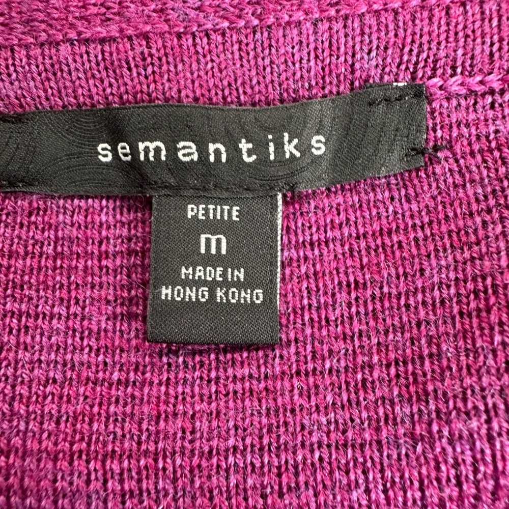 Semantiks Wool blend Fuchsia Double-Breasted Cardigan blazer vintage - Picture 6 of 8